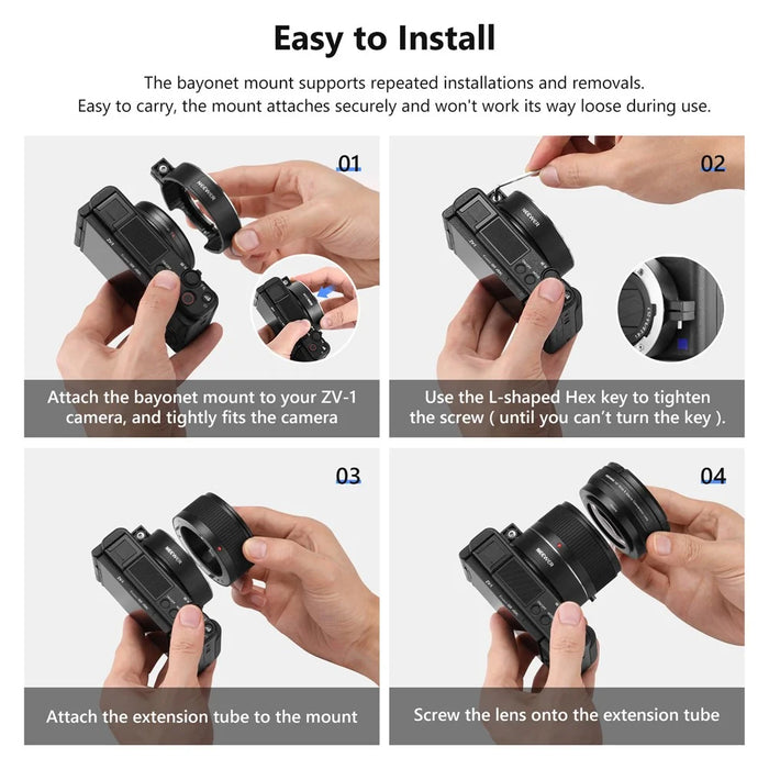 NEEWER NW-457 For Sony ZV1 Camera 24mm Lens to 18mm 0.75X Wide Angle + 10X Macro Conversion Lens - 5