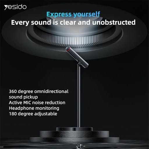 YESIDO KR18 360-Degree Omnidirectional Microphone Noise Reduction Mic for Online Meeting Lesson - 2