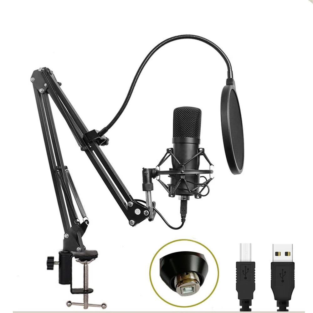 BM-700 USB Recording Microphone Set Built-in USB Sound Card NB35 Bracket Condenser Microphone - 1