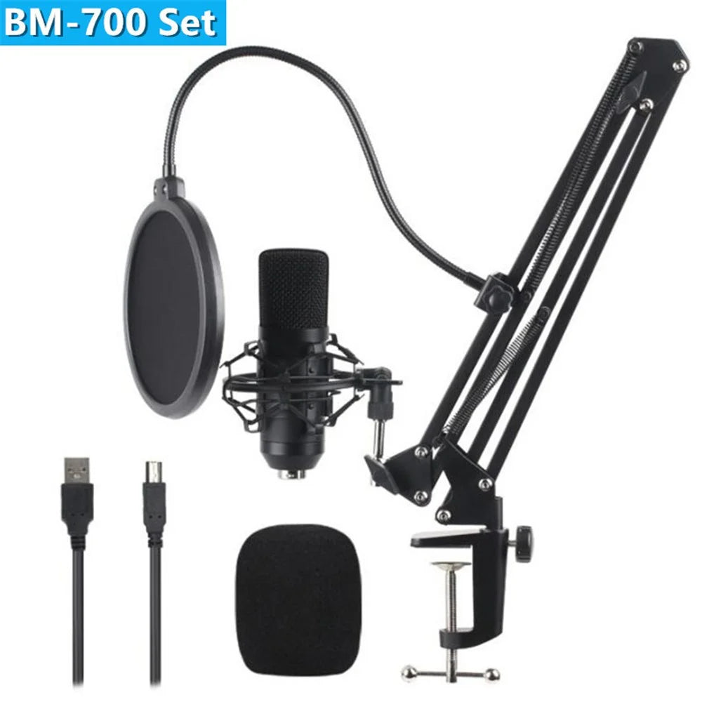 BM-700 USB Recording Microphone Set Built-in USB Sound Card NB35 Bracket Condenser Microphone - 2
