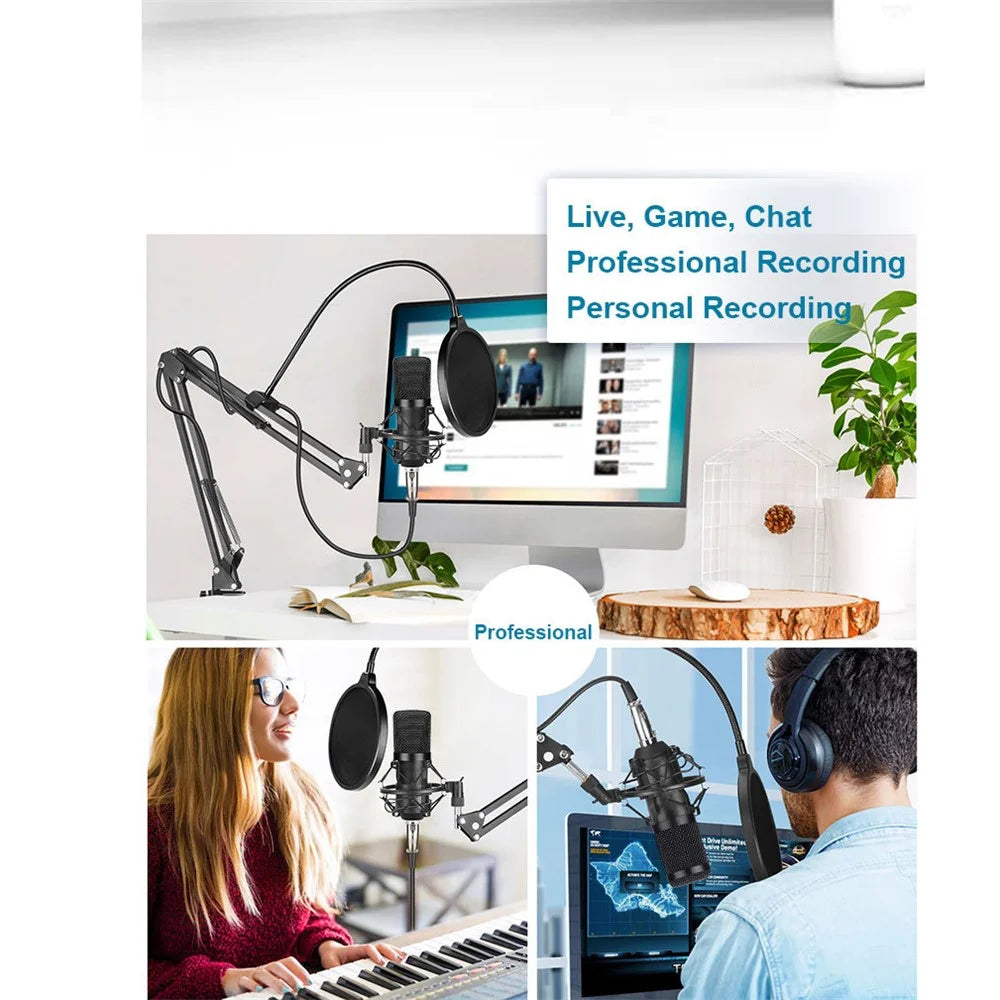 BM-700 USB Recording Microphone Set Built-in USB Sound Card NB35 Bracket Condenser Microphone - 3