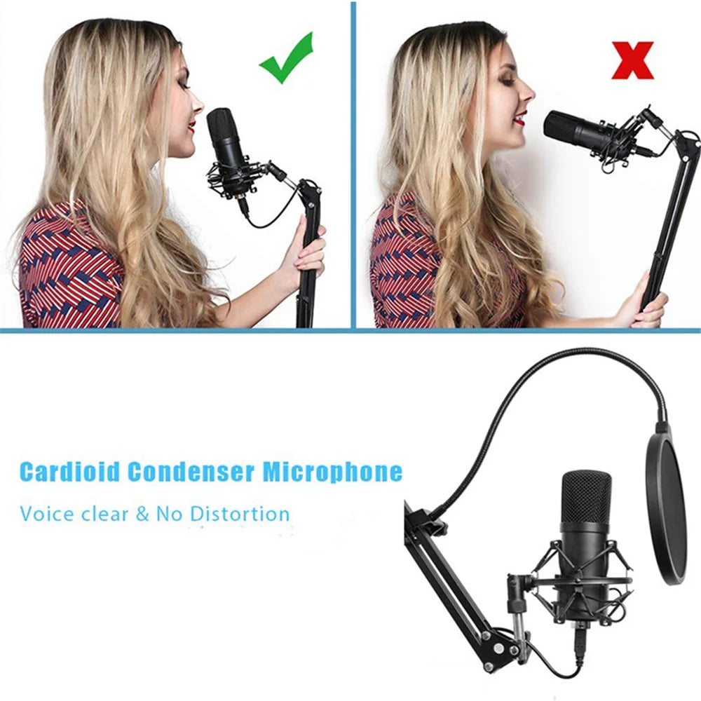 BM-700 USB Recording Microphone Set Built-in USB Sound Card NB35 Bracket Condenser Microphone - 5