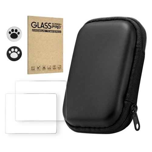 DATA FROG EVA Case for Miyoo R35S / R36S Game Console Protection Bag (With R36S Tempered Glass Film) - Black - 1