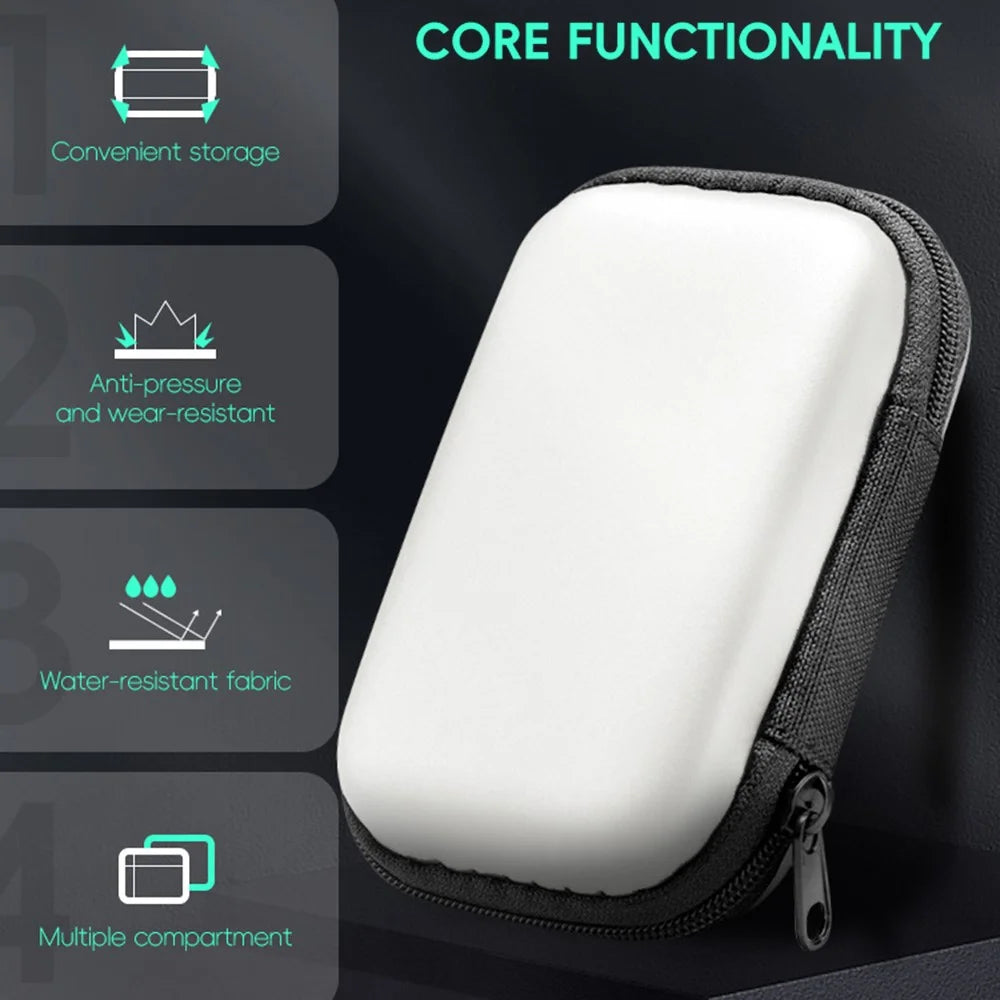 DATA FROG EVA Case for Miyoo R35S / R36S Game Console Protection Bag (With R36S Tempered Glass Film) - Black - 6