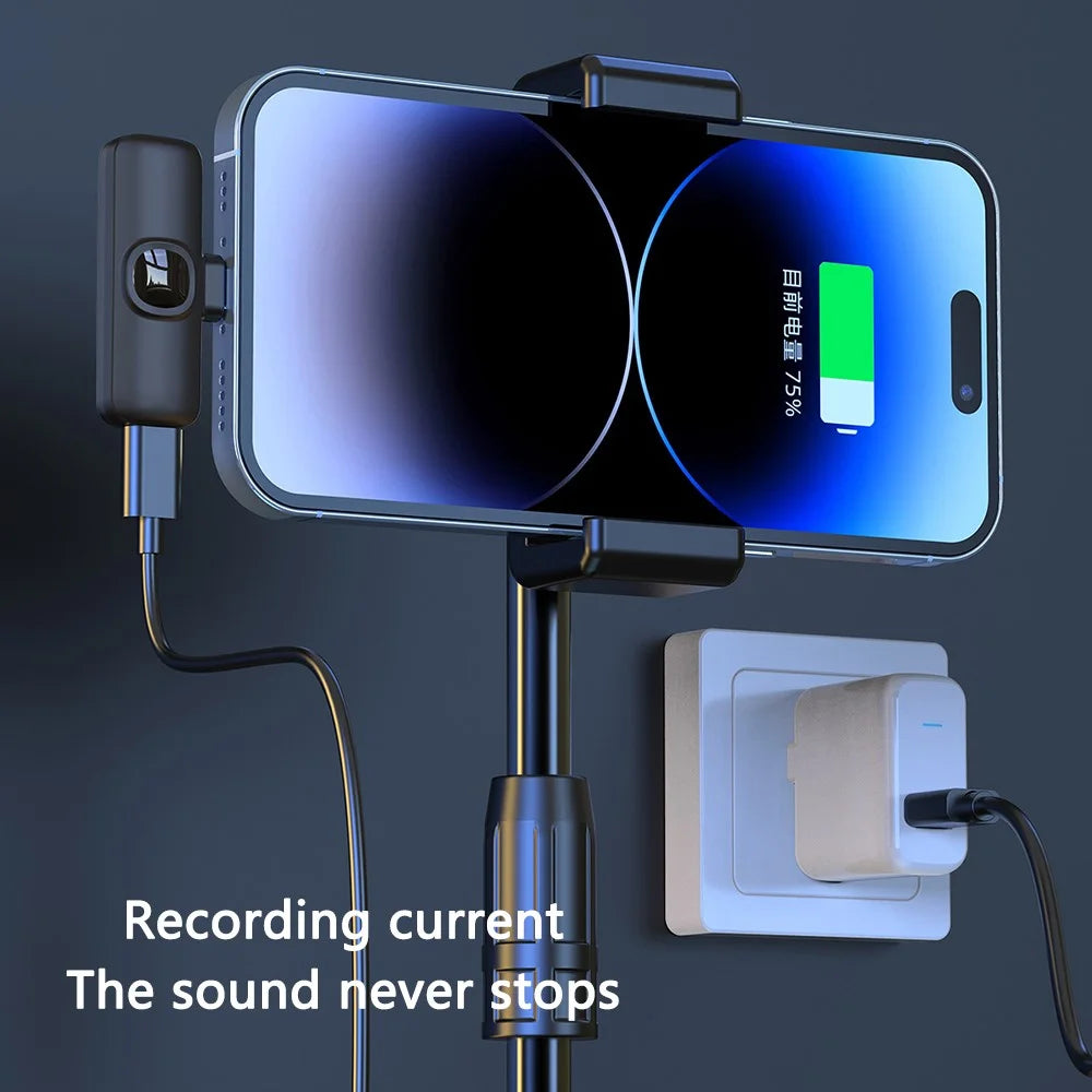 J1 Live Broadcast 2.4G Wireless Lavalier Microphone Noise Reduction Mic with Receiver - Type-C Interface - 6
