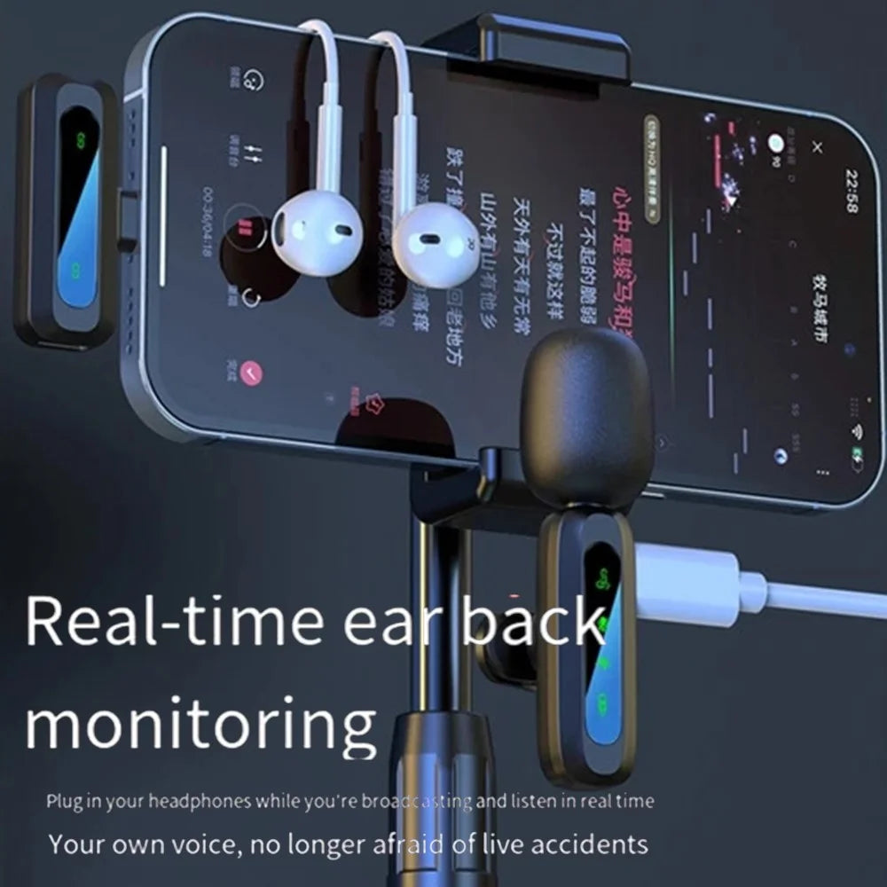 J3 Digital Display 2.4G Wireless Lavalier Microphone Noise Reduction Mic with Receiver - Type-C Interface - 2
