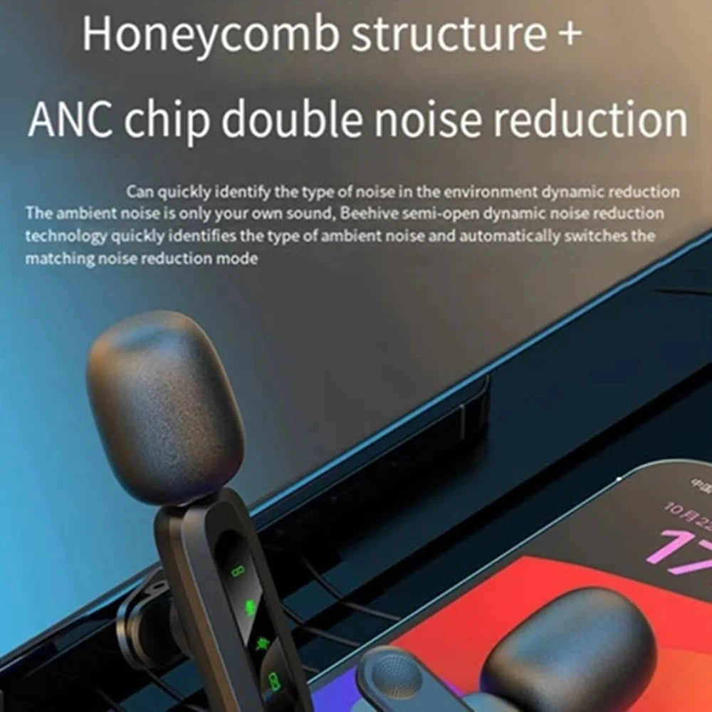 J3 Digital Display 2.4G Wireless Lavalier Microphone Noise Reduction Mic with Receiver - Type-C Interface - 3