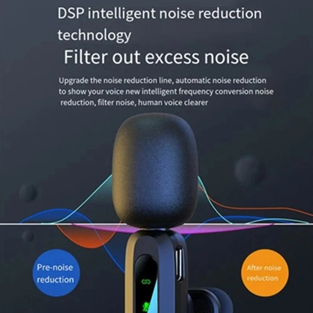 J3 Digital Display 2.4G Wireless Lavalier Microphone Noise Reduction Mic with Receiver - Type-C Interface - 4