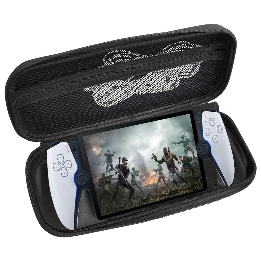 For Sony Playstation Portal Carrying Case EVA Waterproof Gaming Console Bag with Mesh Pocket - 4