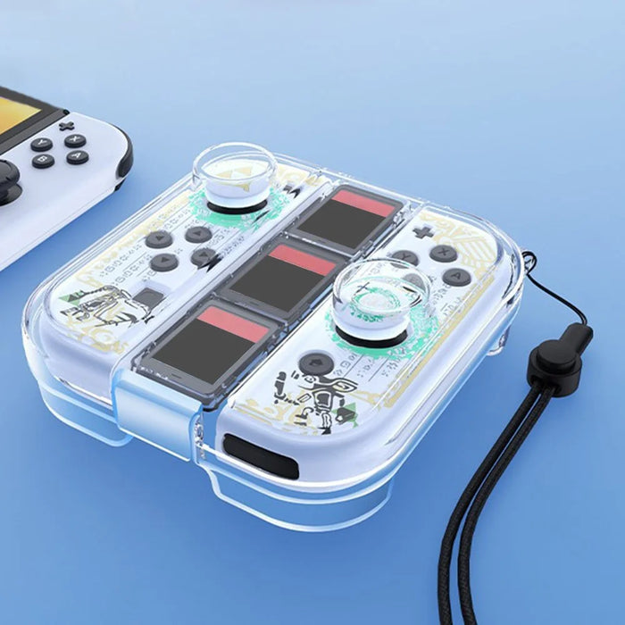 For Nintendo Switch Joy-Con Storage Case Dust-Proof Clear PC Protective Box with Lanyard - 1