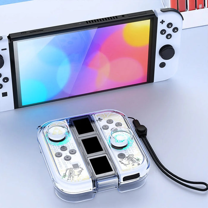 For Nintendo Switch Joy-Con Storage Case Dust-Proof Clear PC Protective Box with Lanyard - 2