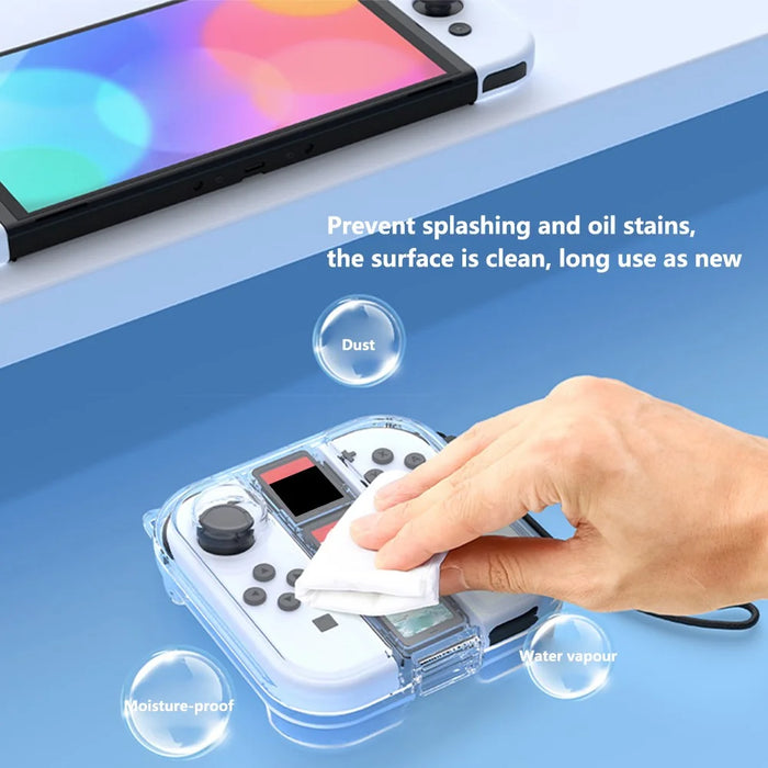 For Nintendo Switch Joy-Con Storage Case Dust-Proof Clear PC Protective Box with Lanyard - 4