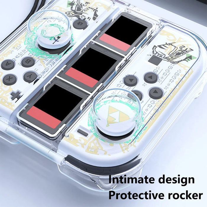 For Nintendo Switch Joy-Con Storage Case Dust-Proof Clear PC Protective Box with Lanyard - 5