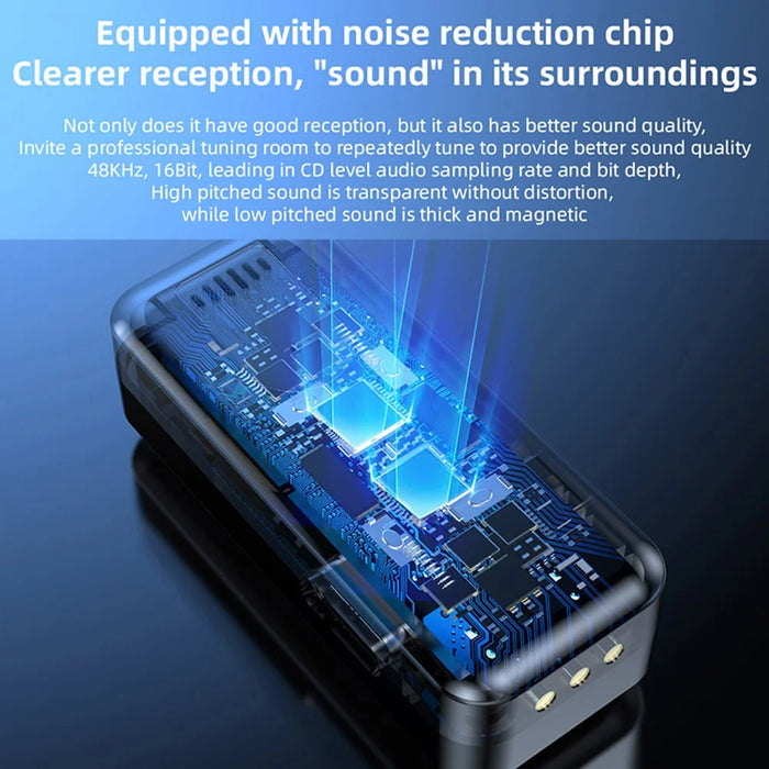 R9 Live Streaming Noise Reduction Wireless Lavalier Microphone, 2 Mic + 1 Receiver - Type-C Plug - 7