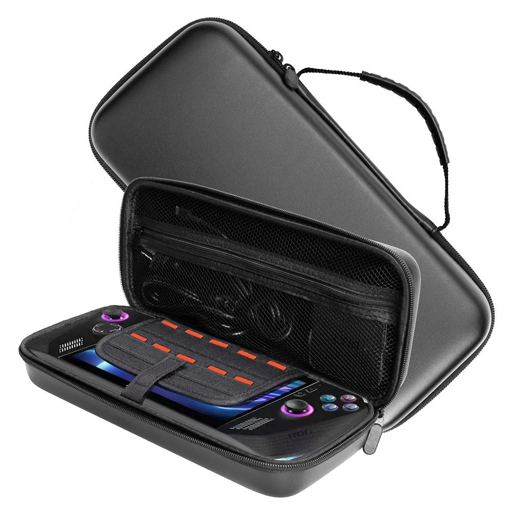 3-in-1 Kit for Asus ROG Ally X Silicone Case Portable Travel Carrying Cover with Tempered Glass Screen Protector - Black - 6