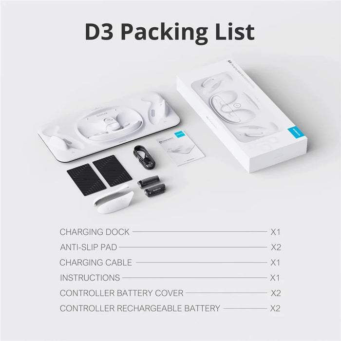 BOBOVR D3 For Meta Quest 3 VR Headset Controller Battery Charging Dock with 2 Batteries - 7