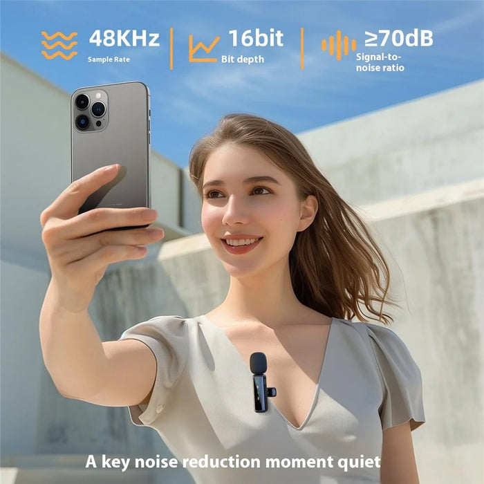 H63 2.4G Wireless Lavalier Microphone for Smartphones Live Streaming Noise Reduction Mic , 1 Transmitter + 1 Receiver - Type C Connector - 3