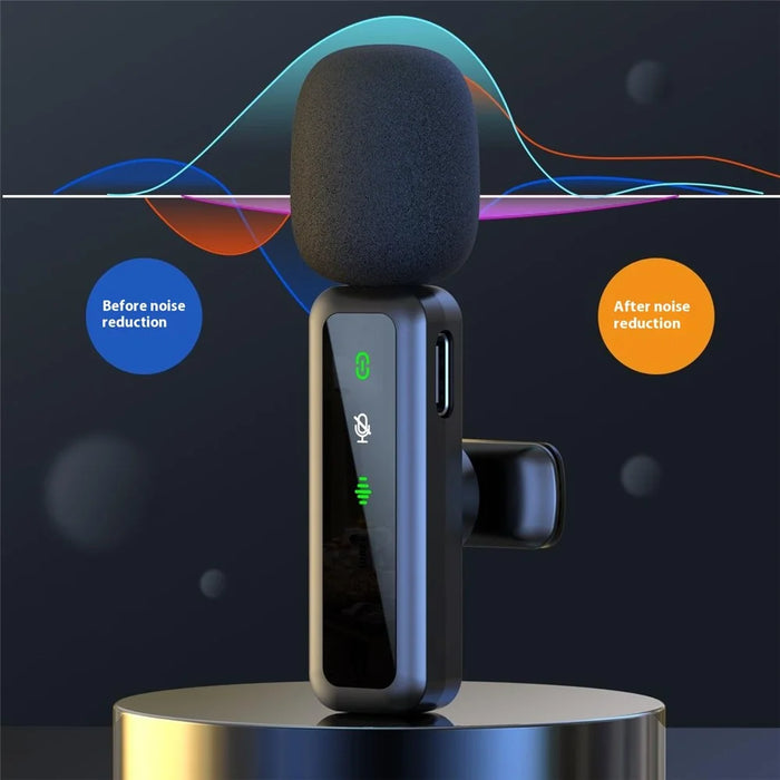 H63 2.4G Wireless Lavalier Microphone for Smartphones Live Streaming Noise Reduction Mic , 1 Transmitter + 1 Receiver - Type C Connector - 7