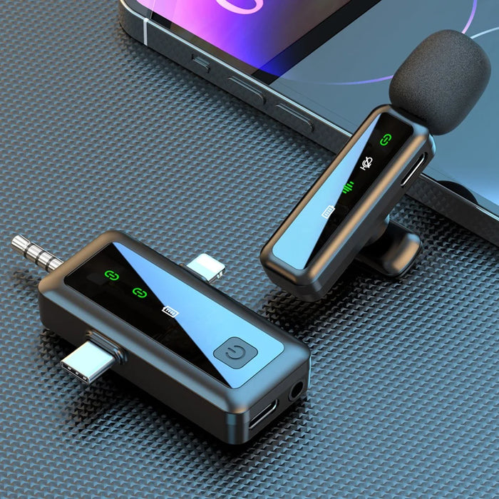 H65 3 In 1 iP  /  Type C  /  3.5mm 2.4G Wireless Lavalier Microphone Noise Reduction Mic , 1 Transmitter + 1 Receiver - 1
