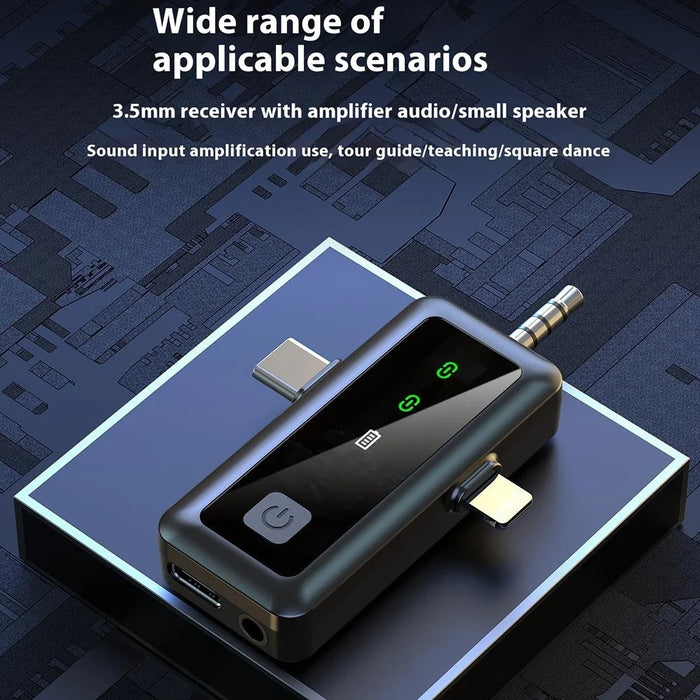 H65 3 In 1 iP  /  Type C  /  3.5mm 2.4G Wireless Lavalier Microphone Noise Reduction Mic , 1 Transmitter + 1 Receiver - 6