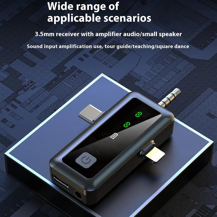 H65 3 In 1 iP  /  Type C  /  3.5mm 2.4G Wireless Lavalier Microphone Noise Reduction Mic , 2 Transmitter + 1 Receiver - 2