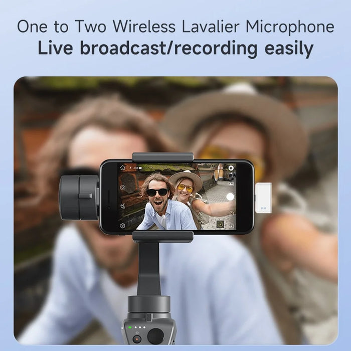 SX88 iP Interface Wireless Lavalier Microphone Clip On Noise Reduction Mic with Charging Case - White+Pink - 6