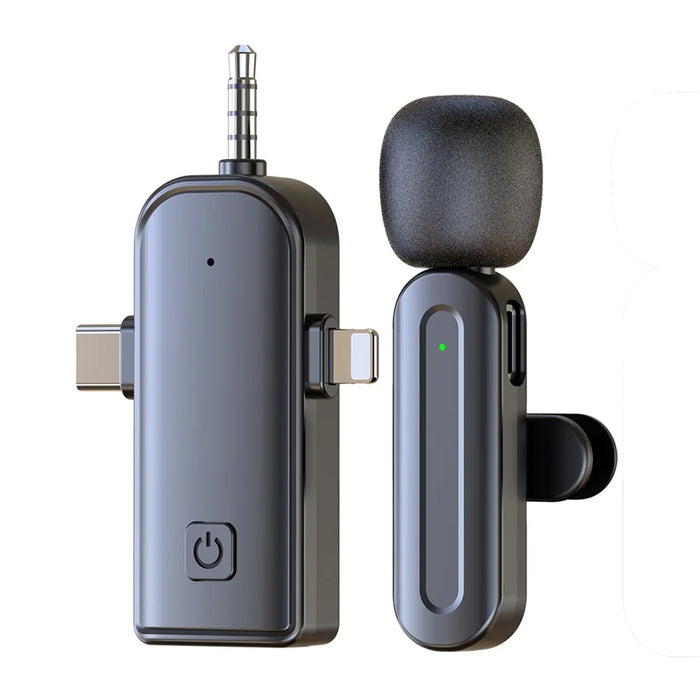 SX26 iP  /  Type C  /  3.5mm 3 In 1 Noise Reduction Lavalier Microphone Real Time Monitoring Wireless Mic - 1