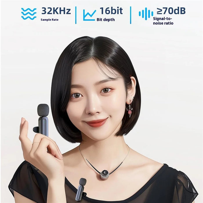 SX26 iP  /  Type C  /  3.5mm 3 In 1 Noise Reduction Lavalier Microphone Real Time Monitoring Wireless Mic - 4