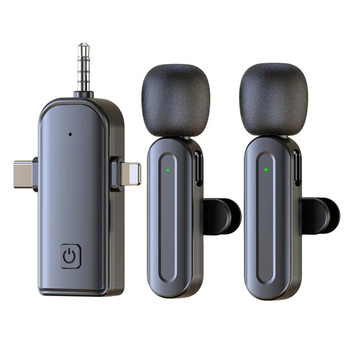 SX26 iP  /  Type C  /  3.5mm 3 In 1 Noise Reduction Wireless Lavalier Microphone for Live Streaming, 2 Mic + 1 Receiver - 1