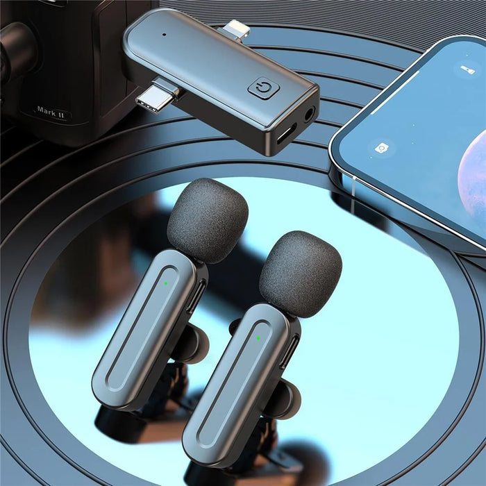 SX26 iP  /  Type C  /  3.5mm 3 In 1 Noise Reduction Wireless Lavalier Microphone for Live Streaming, 2 Mic + 1 Receiver - 5