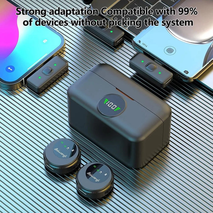 SX29 Type C Interface Lavalier Microphone One Touch Mute Noise Cancelling Wireless Mic with Charging Case - 4