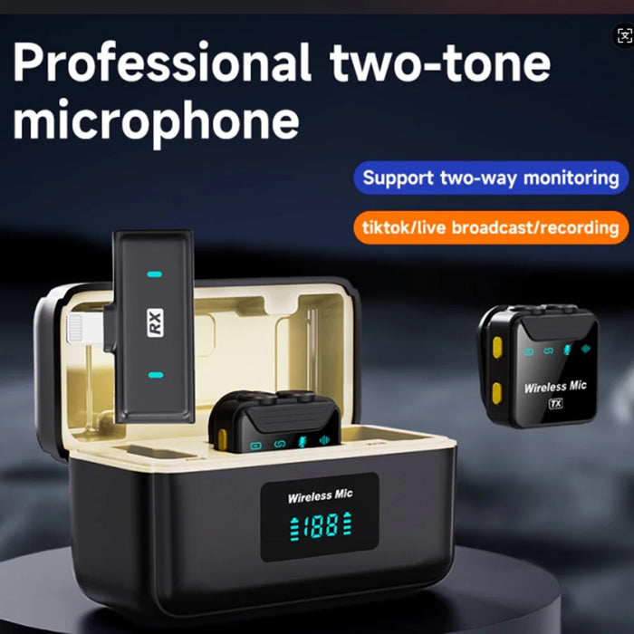 SX23 iP Interface Lavalier Microphone Noise Cancelling Mini Wireless Mic System, 2 Mic + 1 Receiver - 5