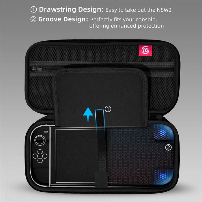 JYS JYS-NS2282 For Nintendo Switch 2 Game Console Portable Carrying Case Game Cards Storage EVA Zipper Bag - 4