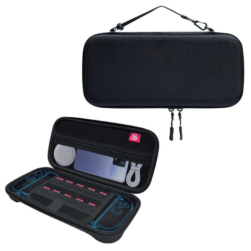 JYS JYS-NS2283 For Nintendo Switch 2 Game Console Carrying Case EVA Protective Storage Bag with Game Card Slots - Black - 1