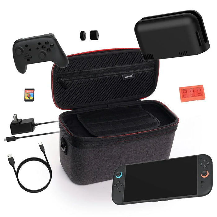 DOBE TNS-3175 For Nintendo Switch 2 Console Carrying Case EVA Crossbody Bag with Game Card Storage Box - 3