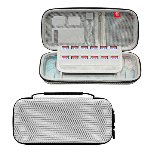 JYS JYS-NS2259 For Nintendo Switch 2 Carrying Case EVA Hard Shell Storage Bag with Game Card Slots - White - 2