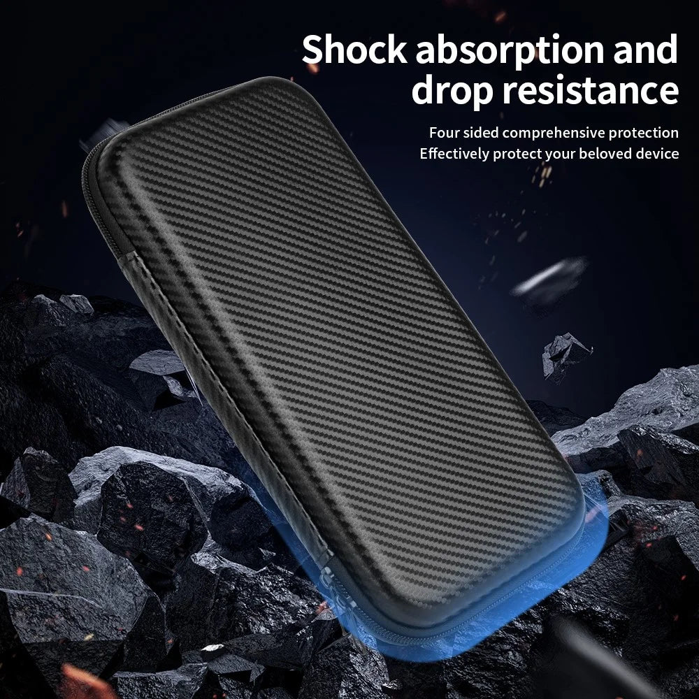 For Nintendo Switch 2 Storage Case Carbon Fiber Portable Carrying Bag with Detachable Handle - 2