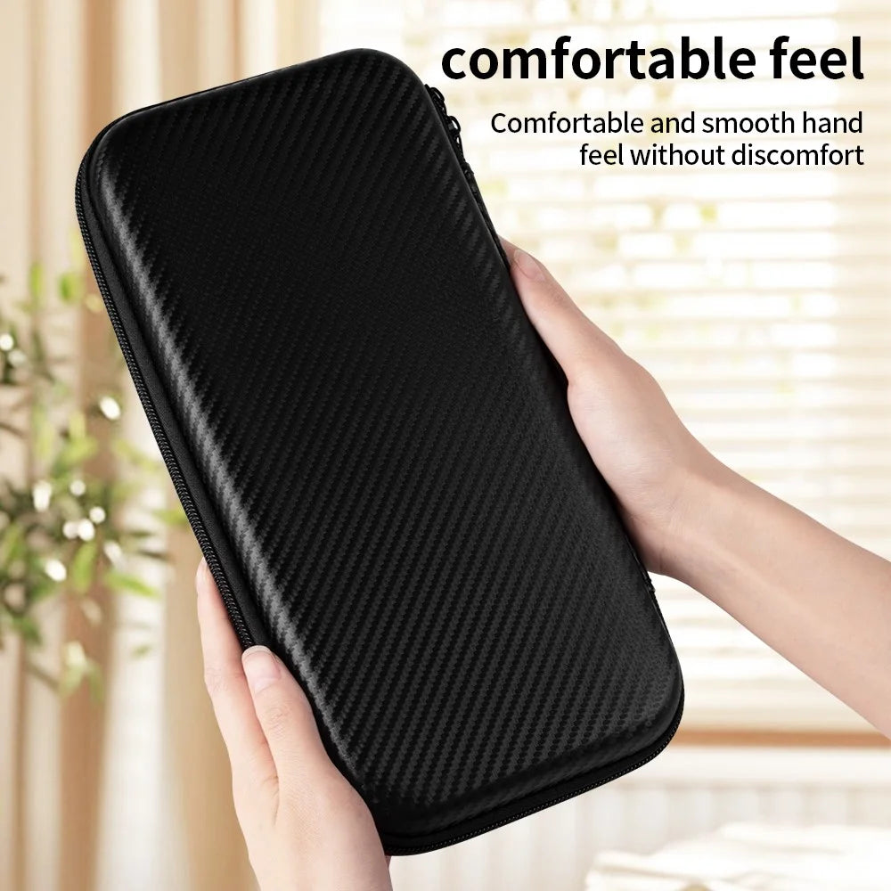 For Nintendo Switch 2 Storage Case Carbon Fiber Portable Carrying Bag with Detachable Handle - 5