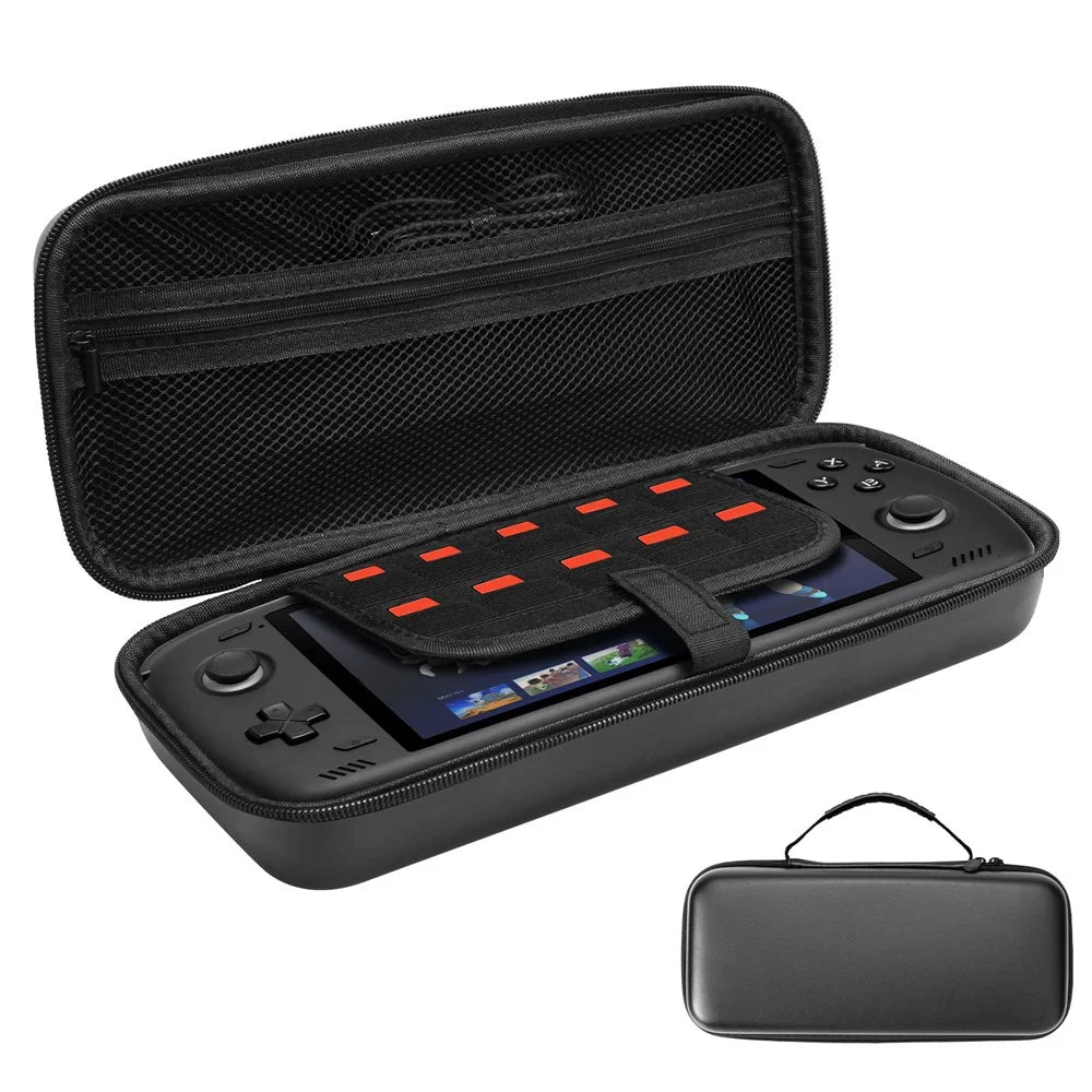 For AYN Odin 2 Portable Storage Bag Game Console Carrying Case EVA Shockproof with Handle Strap  /  Mesh Pocket - 1