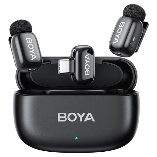 BOYA Mini-03 2Pcs Wireless Lavalier Microphone Live Streaming Interviews Recording Noise Reduction Mic with 1 Type-C Receiver - 1