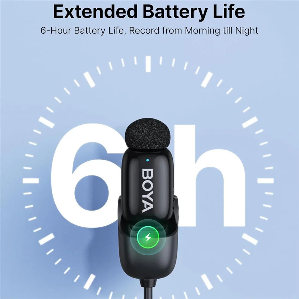 BOYA Mini-05 Wireless Lavalier Microphone Mini AI Noise Reduction Voice Changer Mic, 2 Transmitters + 1 USB-C Receiver - 2