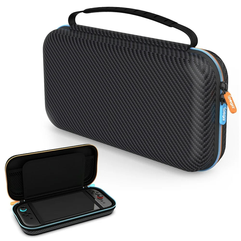 IPEGA PG-SW2005A For Nintendo Switch 2 Carrying Case Carbon Fiber Texture Hard Shell Storage Bag - 1