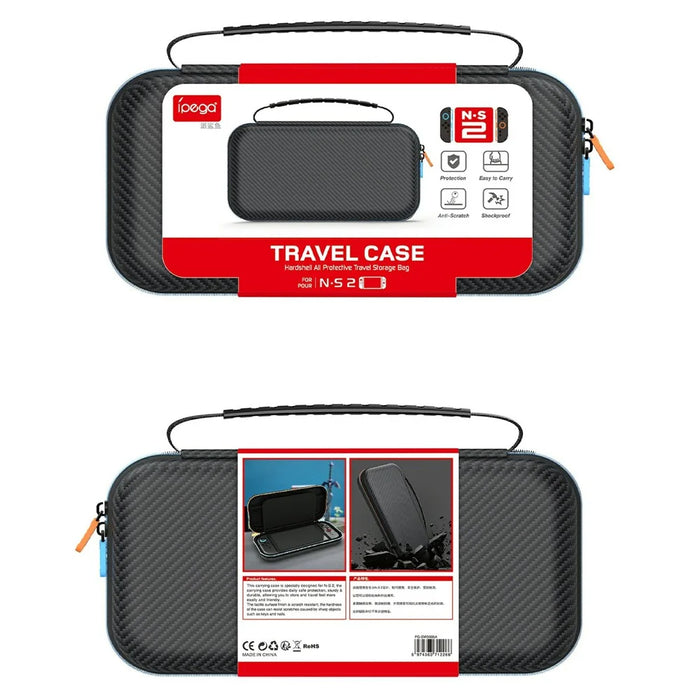 IPEGA PG-SW2005A For Nintendo Switch 2 Carrying Case Carbon Fiber Texture Hard Shell Storage Bag - 7