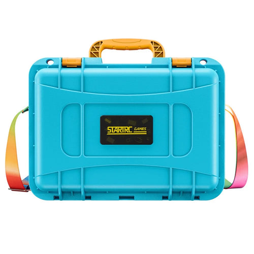 STARTRC GAMES For Nintendo Switch 2 Storage Case ABS Waterproof Portable Carrying Box with Shoulder Strap - Orange  /  Blue - 1