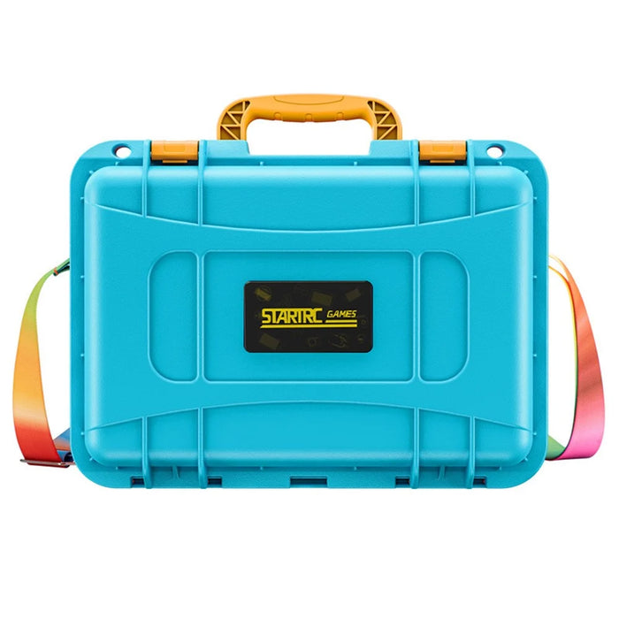 STARTRC GAMES For Nintendo Switch 2 Storage Case ABS Waterproof Portable Carrying Box with Shoulder Strap - Orange  /  Blue - 1