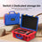STARTRC GAMES For Nintendo Switch 2 Storage Case ABS Waterproof Portable Carrying Box with Shoulder Strap - Orange  /  Blue - 3