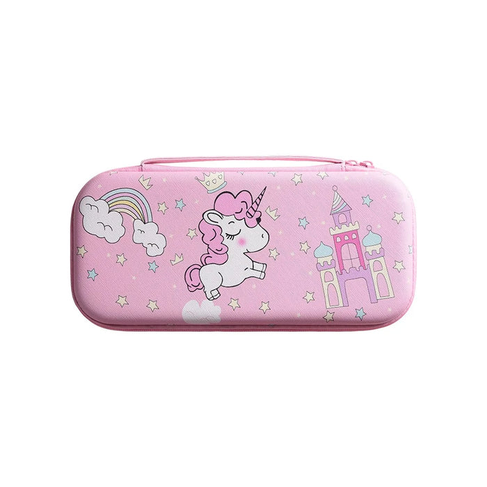 For Nintendo Switch 2 Storage Case Cute Rainbow Horse Castle Pattern Zipper Storage Bag - 2