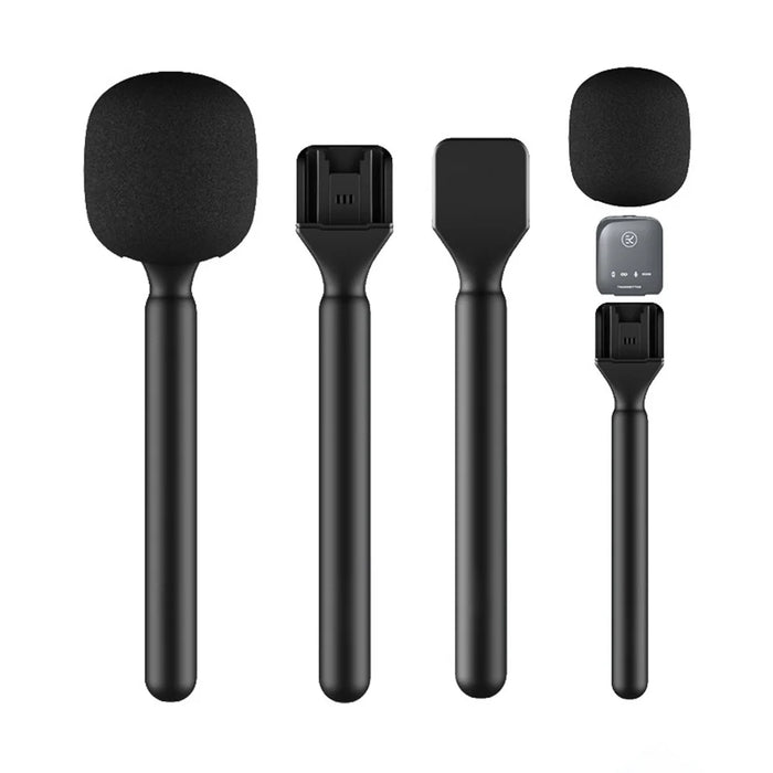 XWJ70 Handheld Microphone Boom Professional Interview Recording Mic Stick for Wireless Lavalier Mics - Black - 1