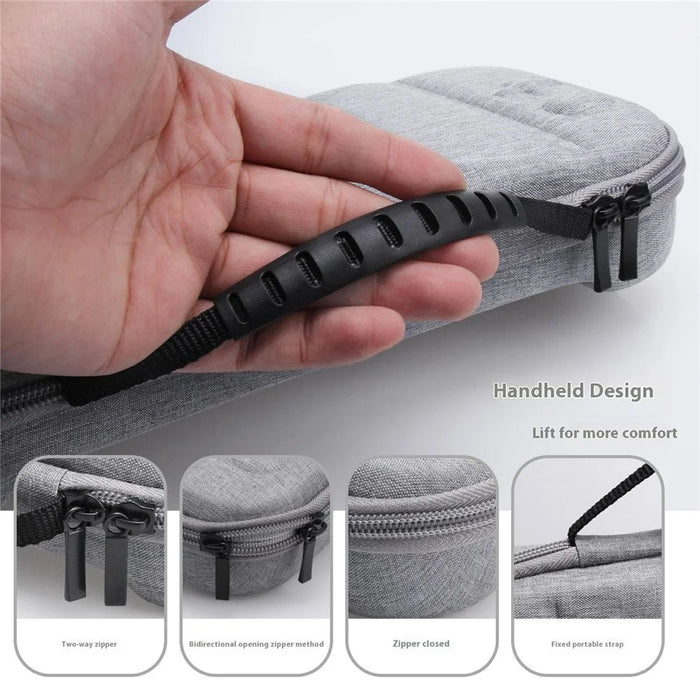For Nintendo Switch 2 EVA + Snowflake Fabric Storage Case with Controller Protective Cover - Grey+White - 6