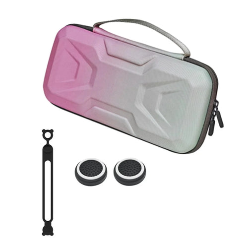 For Nintendo Switch 2 Console Mecha Style EVA Carrying Case with Cable Tie Joystick Caps Set - Gradient Pink - 1
